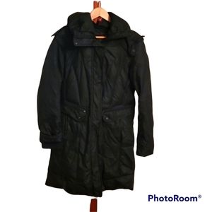 Cole Haan Black Hooded Puffer Coat